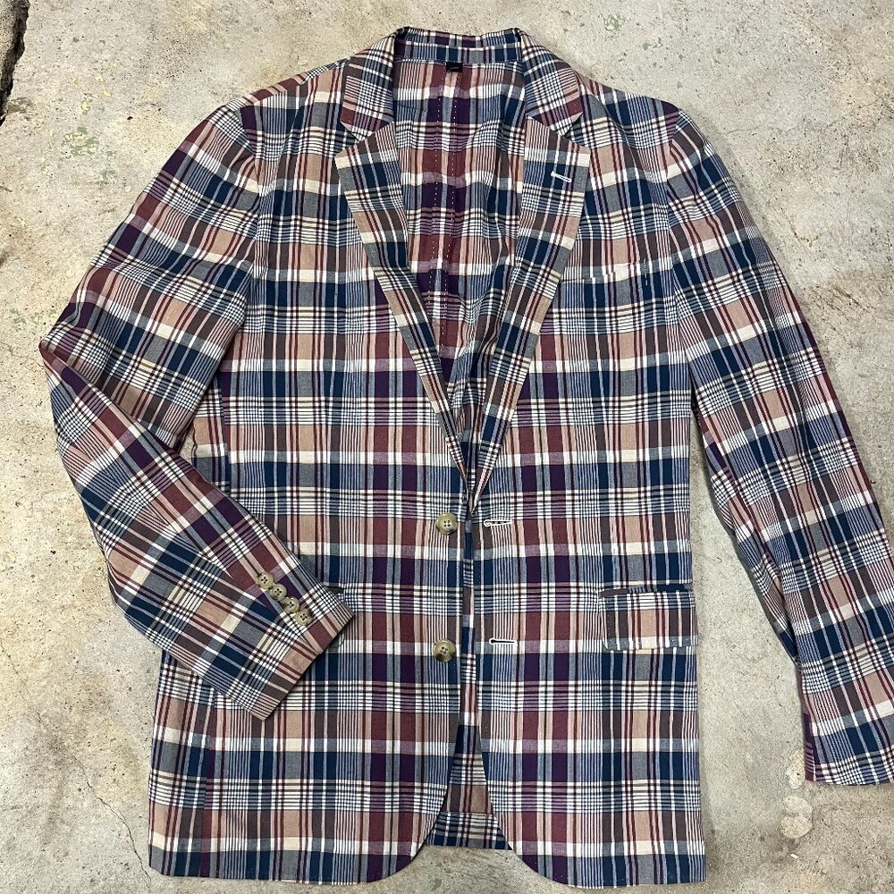 J. Crew Ludlow Madras blazer, sz 36 R, LIKE NEW